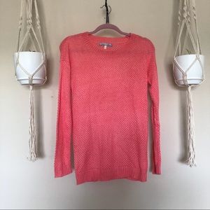 Francesca’s Coral Crew Neck Sweater